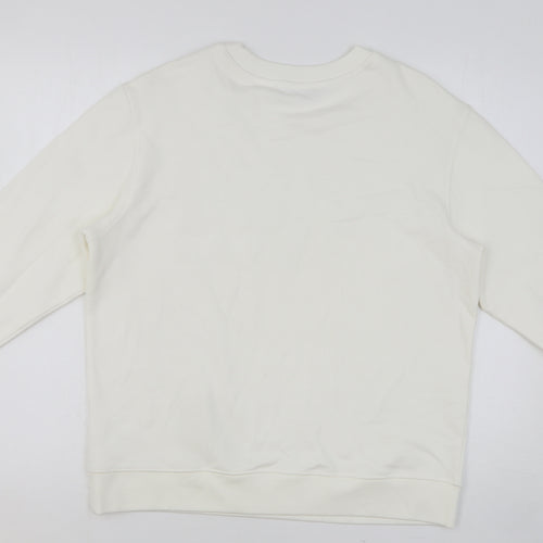 Marks and Spencer Womens White Cotton Pullover Sweatshirt Size S Pullover