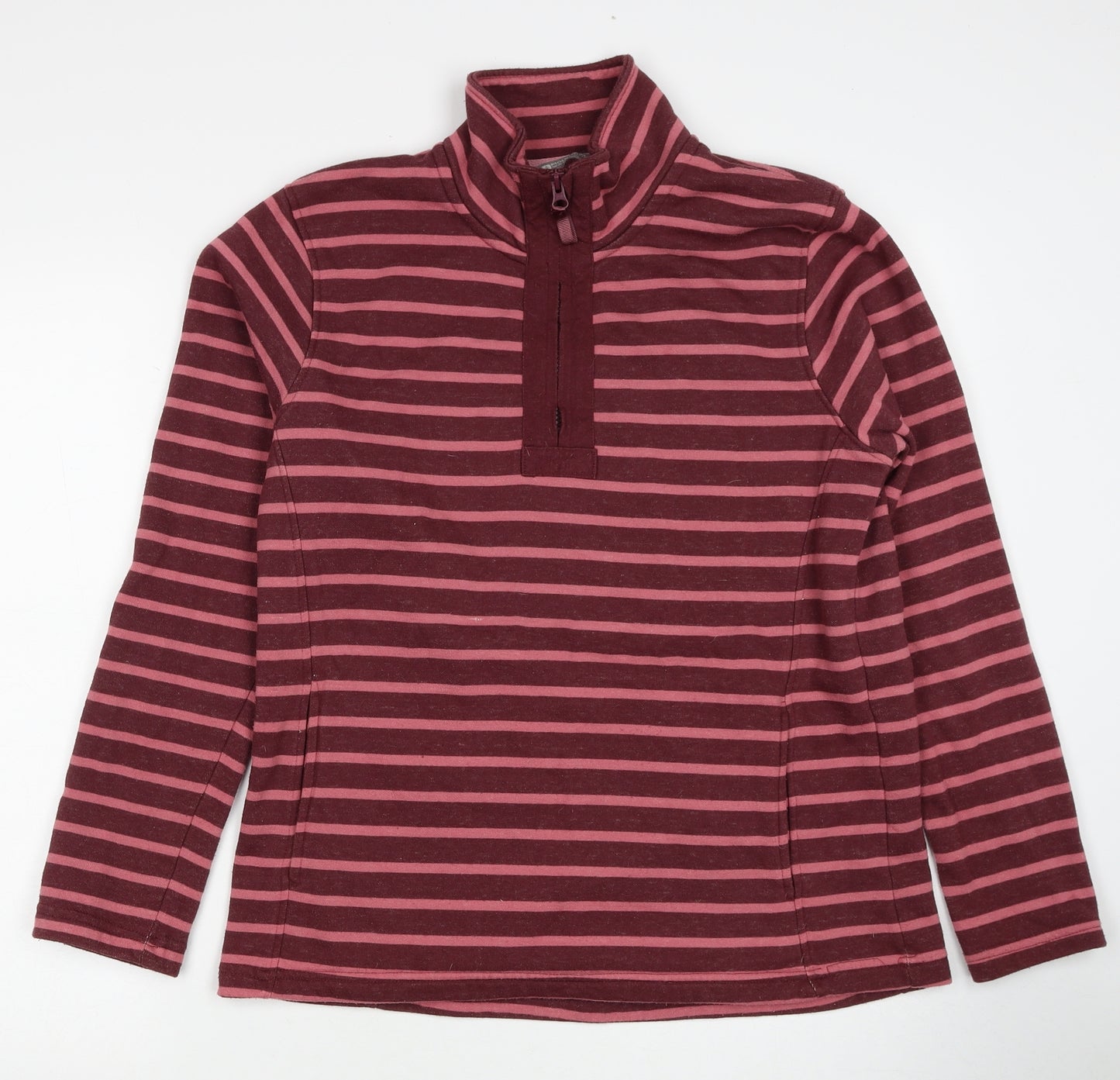 Mountain Warehouse Womens Pink Striped Cotton Pullover Sweatshirt Size 12 Pullover