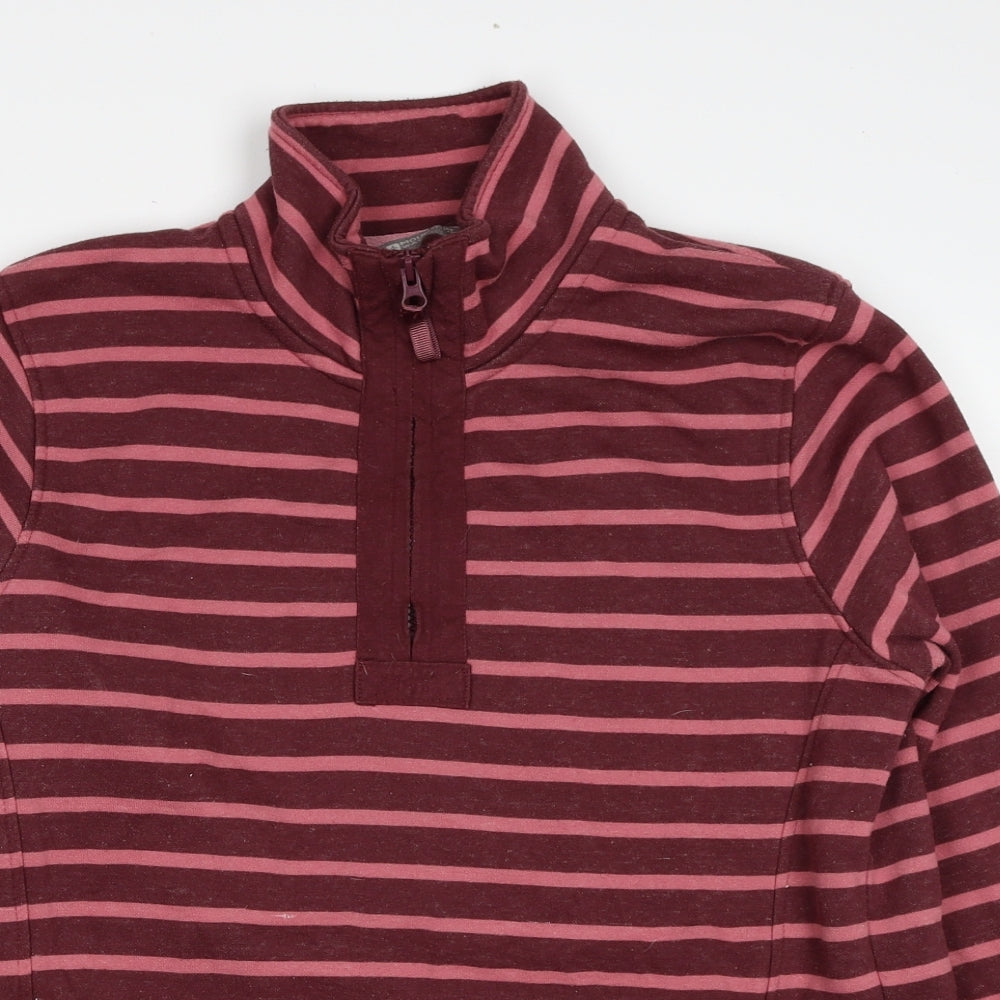 Mountain Warehouse Womens Pink Striped Cotton Pullover Sweatshirt Size 12 Pullover