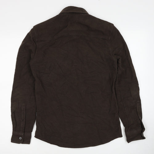 Reiss Mens Brown Cotton Button-Up Size XS Collared Button