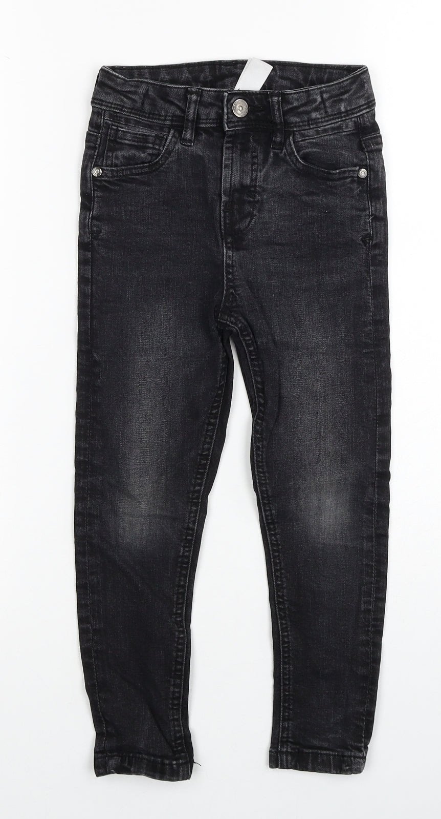 George Boys Black Cotton Skinny Jeans Size 5-6 Years Regular Button