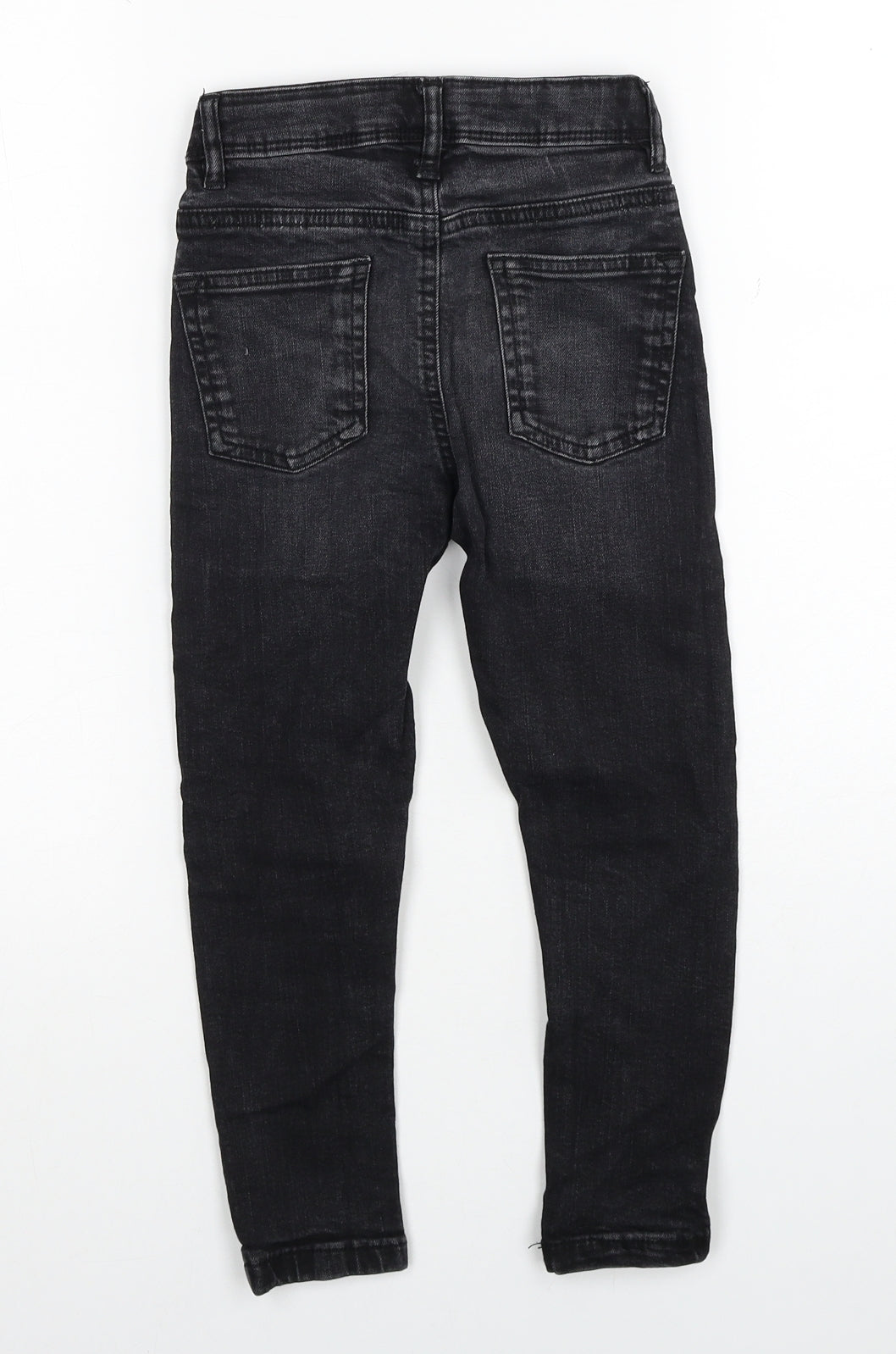 George Boys Black Cotton Skinny Jeans Size 5-6 Years Regular Button