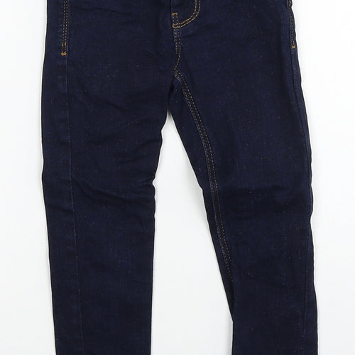 NEXT Boys Blue Cotton Straight Jeans Size 4XL Regular Zip