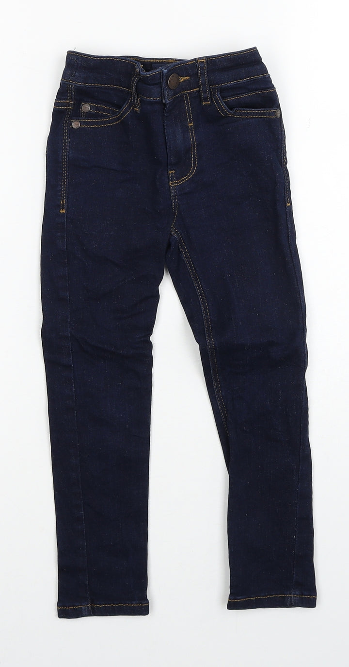 NEXT Boys Blue Cotton Straight Jeans Size 4XL Regular Zip