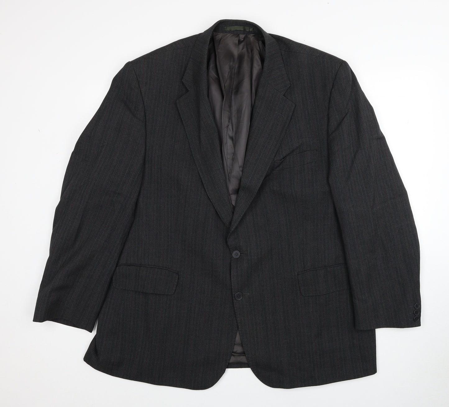 The Label Mens Grey Striped Wool Jacket Blazer Size 48 Regular