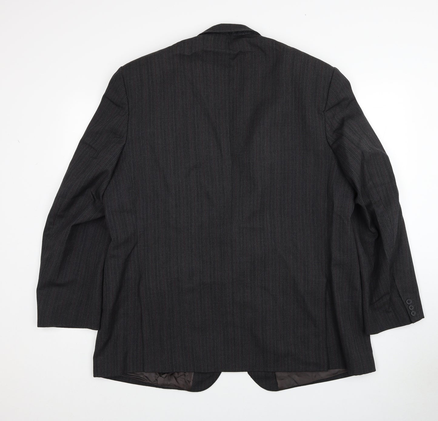 The Label Mens Grey Striped Wool Jacket Blazer Size 48 Regular