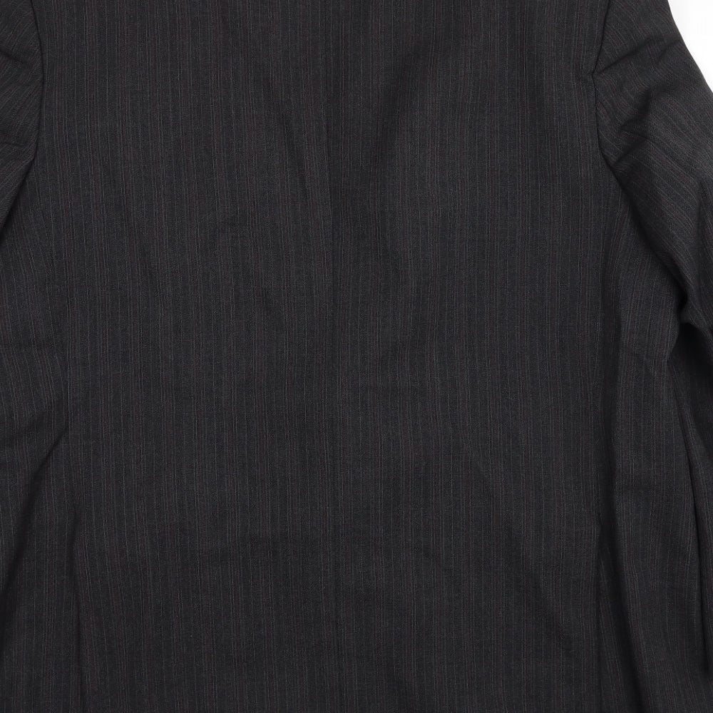 The Label Mens Grey Striped Wool Jacket Blazer Size 48 Regular
