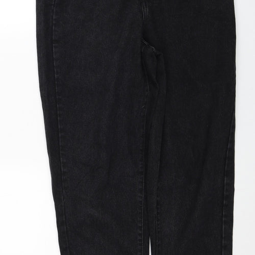 River Island Womens Black Cotton Tapered Jeans Size 12 Regular Zip