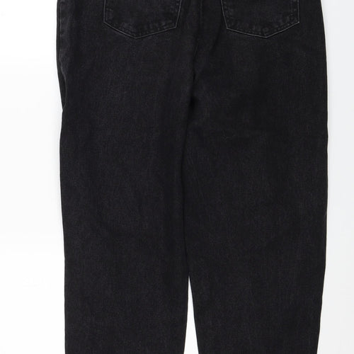 River Island Womens Black Cotton Tapered Jeans Size 12 Regular Zip