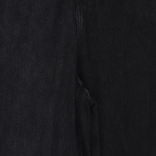 River Island Womens Black Cotton Tapered Jeans Size 12 Regular Zip