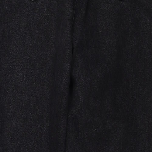 River Island Womens Black Cotton Tapered Jeans Size 12 Regular Zip