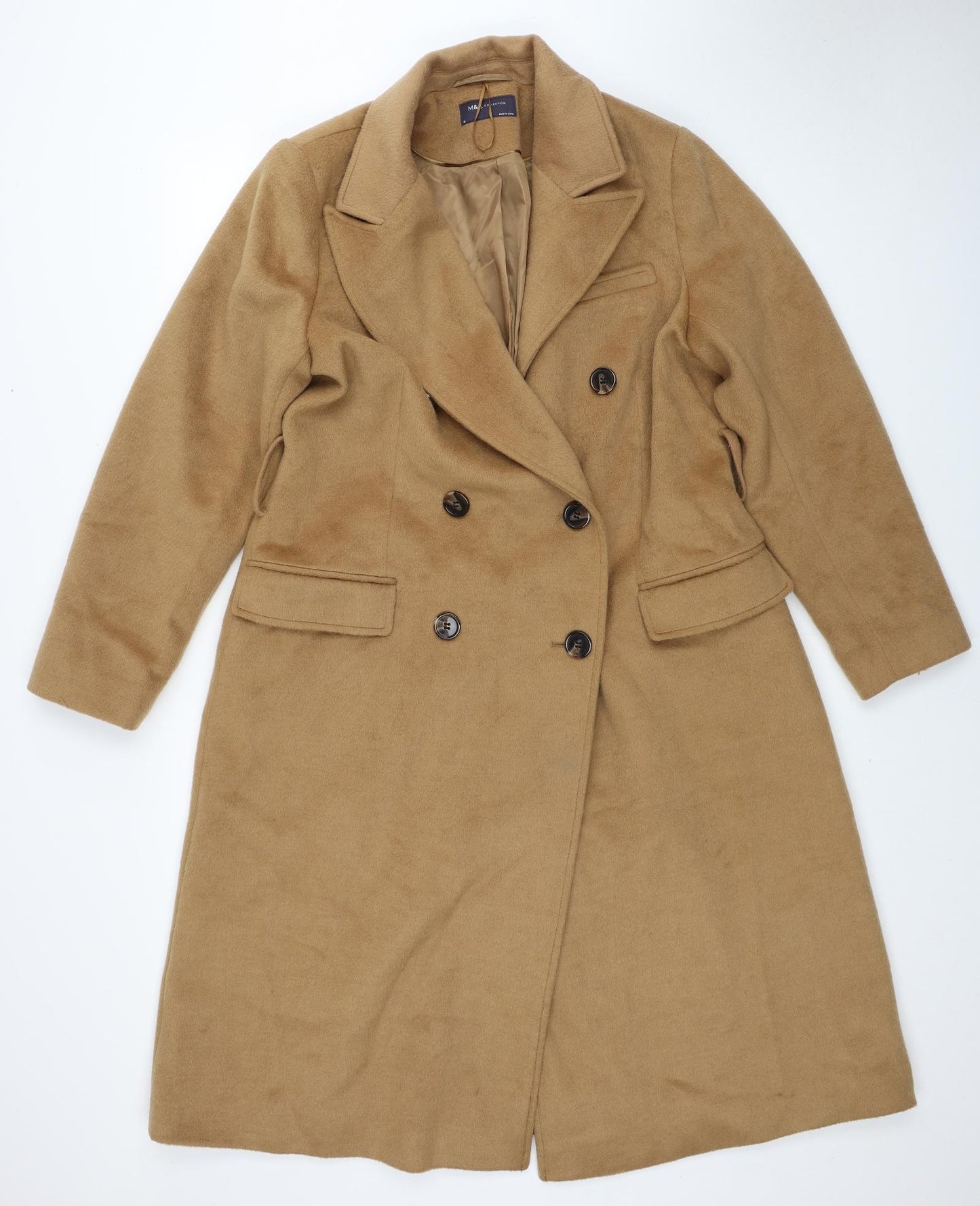 Marks and Spencer Womens Brown Trench Coat Coat Size 16 Button