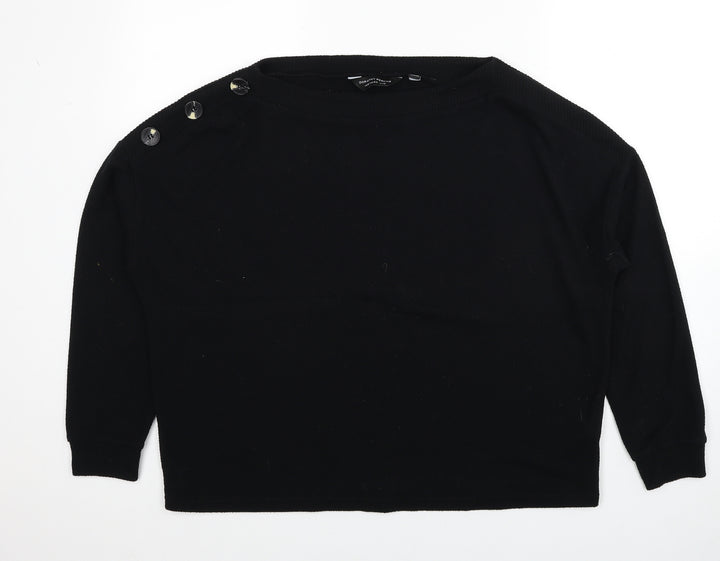 Dorothy Perkins Womens Black Round Neck Polyester Pullover Jumper Size 14