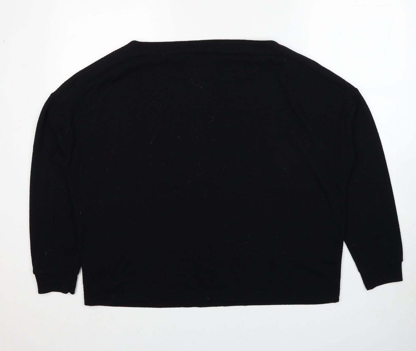Dorothy Perkins Womens Black Round Neck Polyester Pullover Jumper Size 14