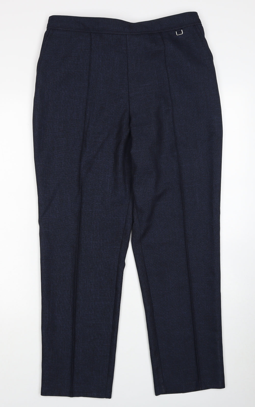 Marks and Spencer Womens Blue Polyester Trousers Size 14 Regular