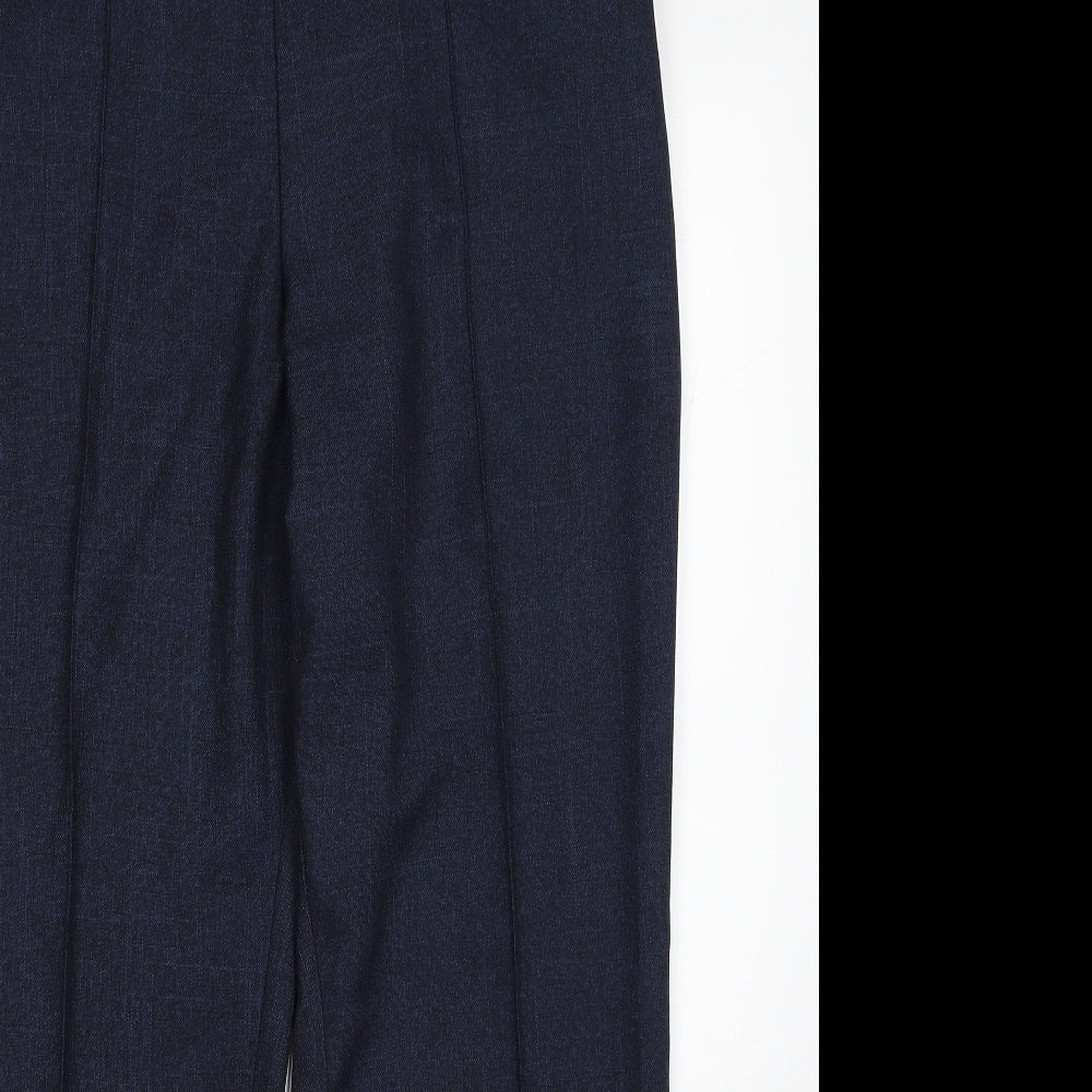 Marks and Spencer Womens Blue Polyester Trousers Size 14 Regular