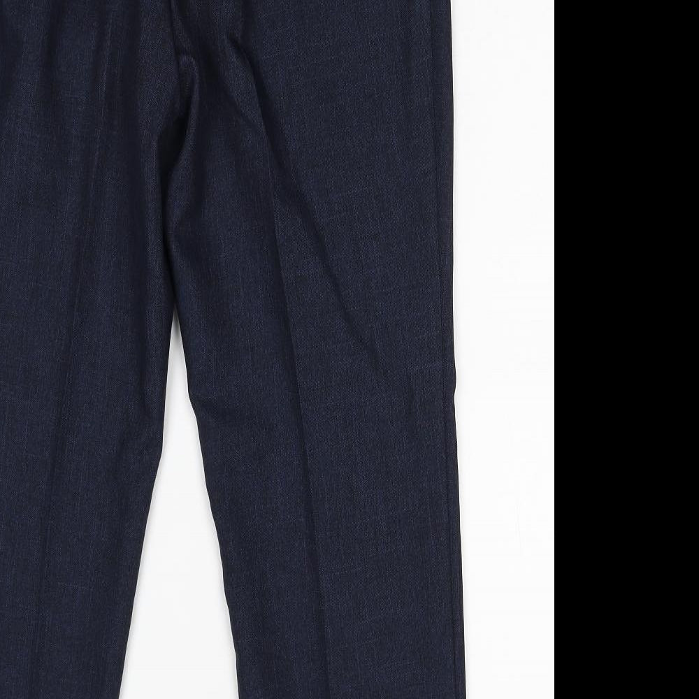 Marks and Spencer Womens Blue Polyester Trousers Size 14 Regular