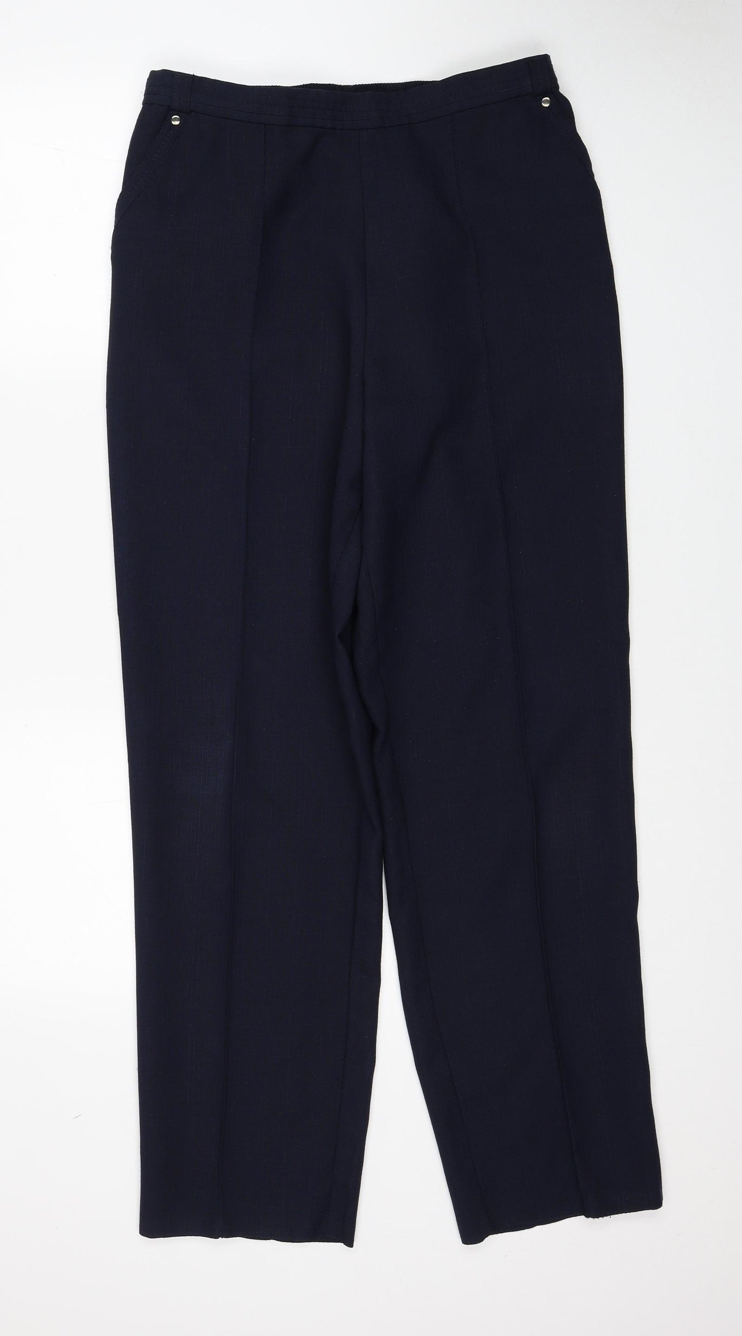 Marks and Spencer Womens Blue Polyester Trousers Size 14 Regular