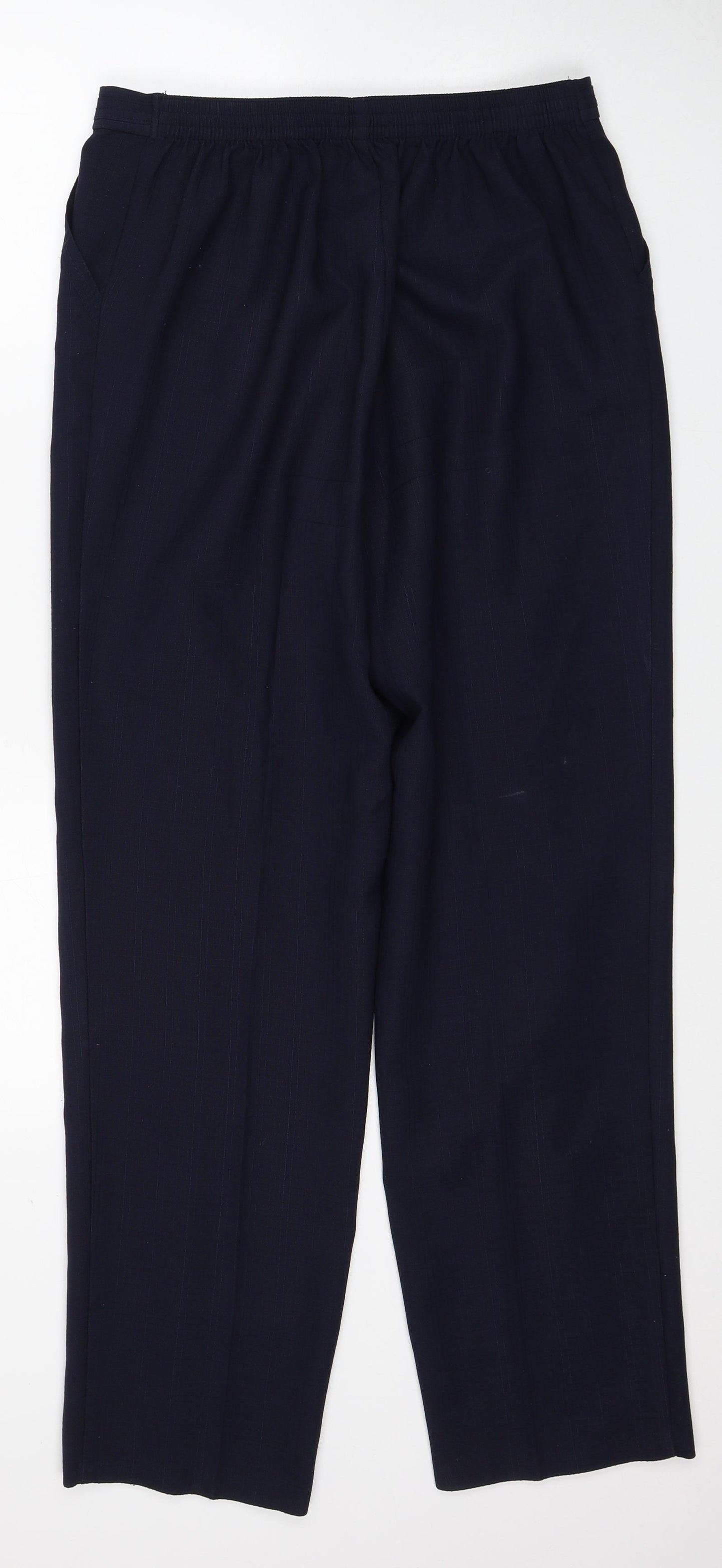 Marks and Spencer Womens Blue Polyester Trousers Size 14 Regular