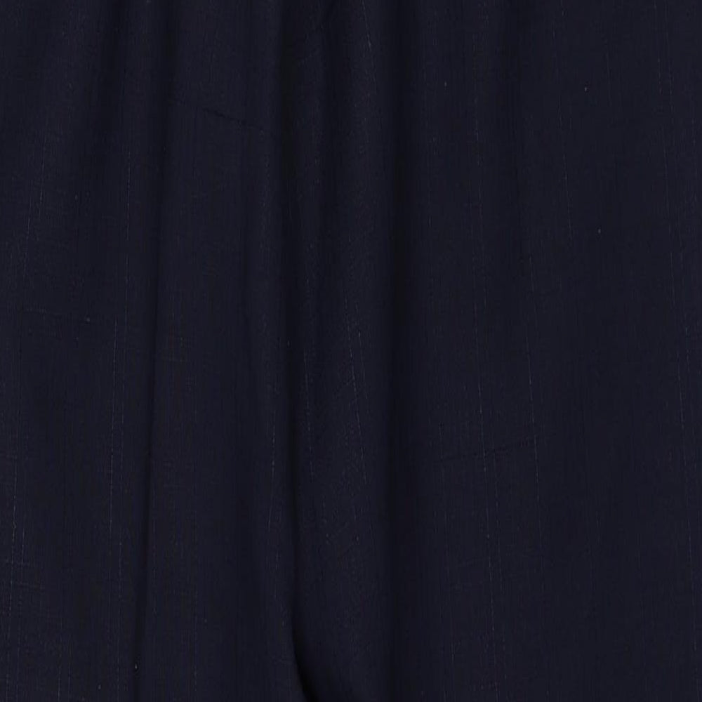 Marks and Spencer Womens Blue Polyester Trousers Size 14 Regular