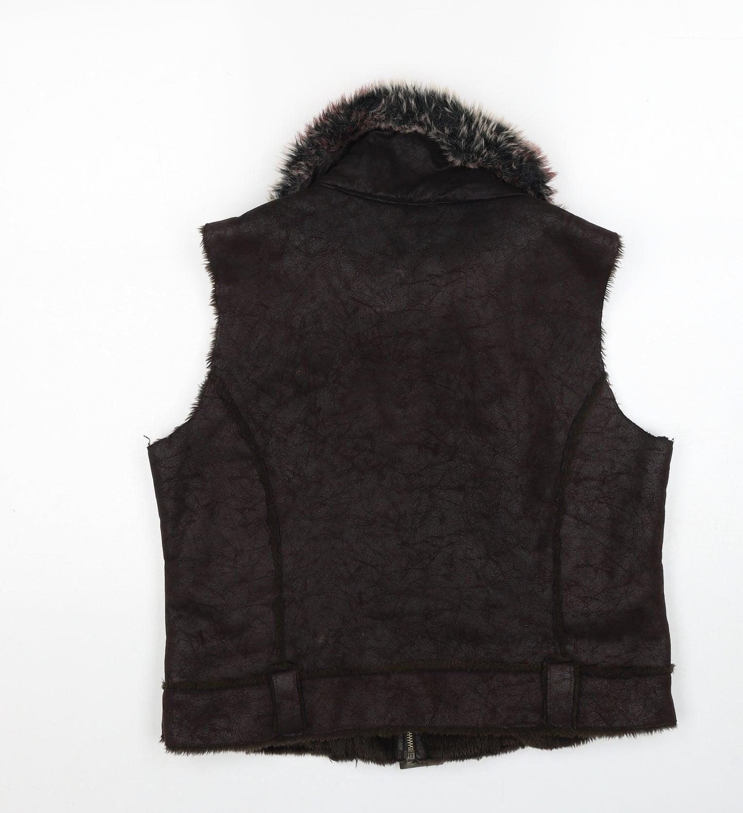Dorothy Perkins Womens Brown Gilet Jacket Size 14 Zip