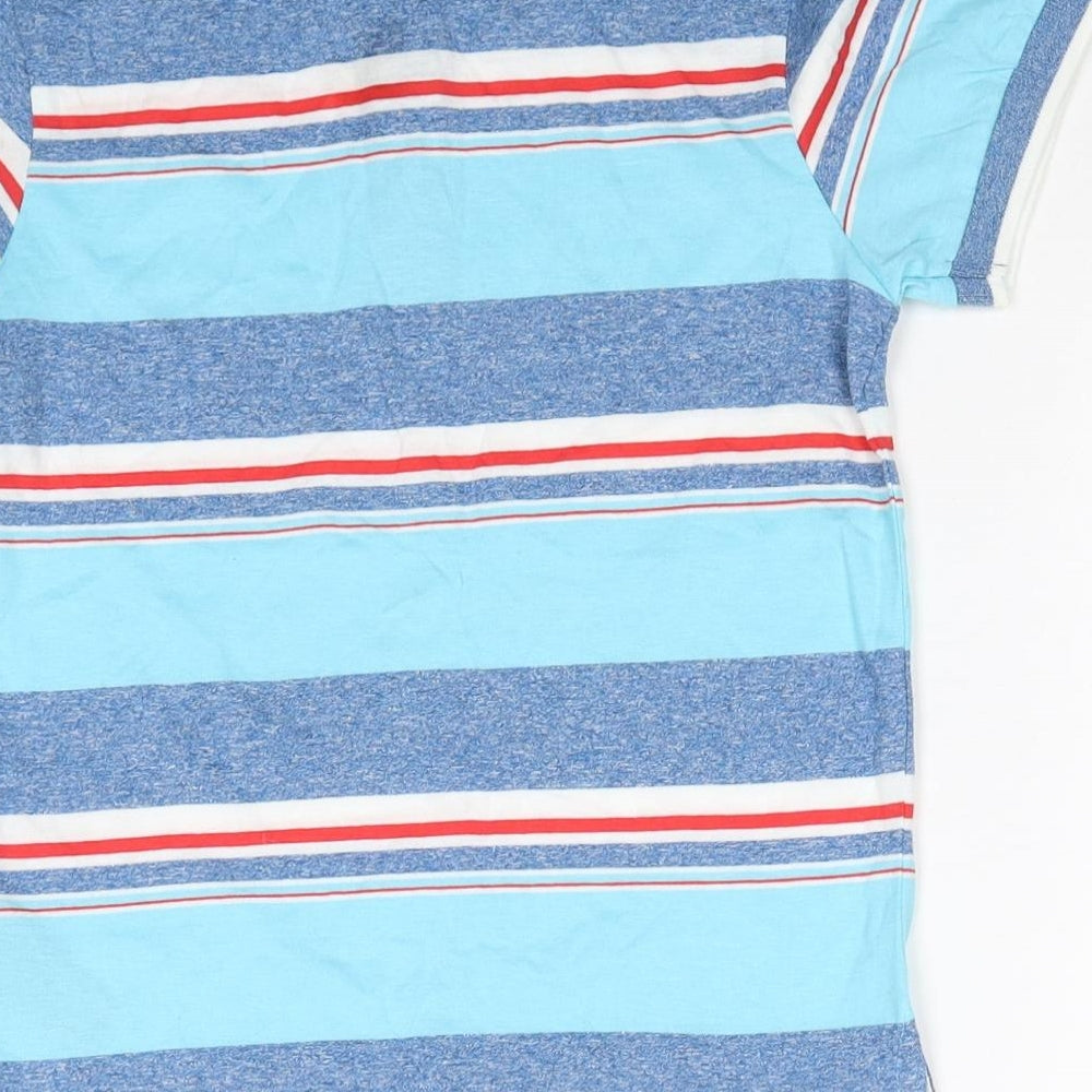 Blue Zoo Boys Blue Striped Cotton Basic Polo Size 7-8 Years Collared Pullover