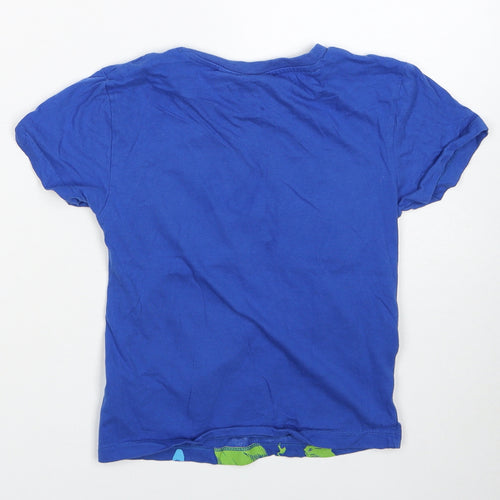 Dudeskin Boys Blue Cotton Basic T-Shirt Size 7-8 Years Round Neck Pullover