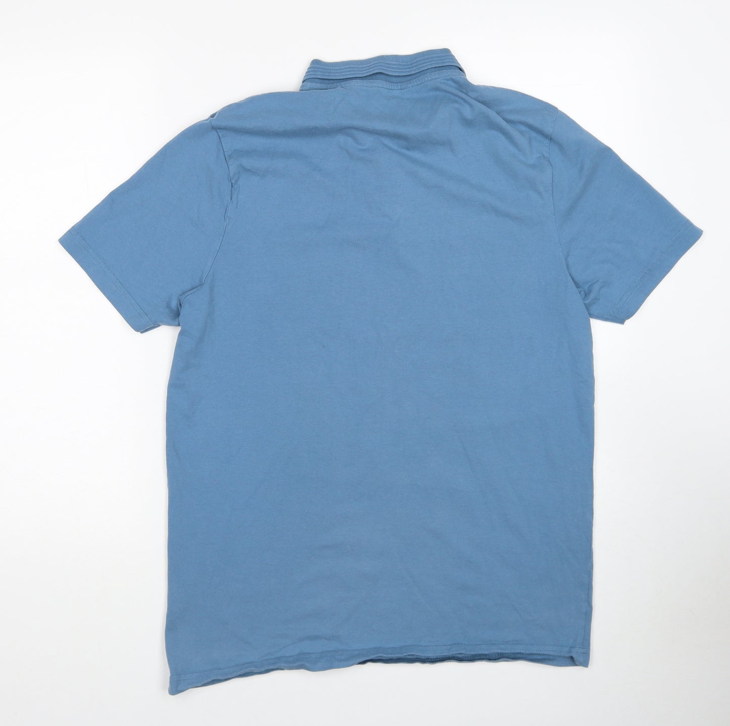Very Mens Blue Cotton Polo Size L Collared Pullover