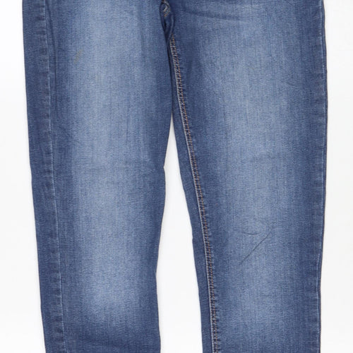 Denim & Co. Womens Blue Cotton Straight Jeans Size 10 Regular Zip