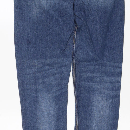 Denim & Co. Womens Blue Cotton Straight Jeans Size 10 Regular Zip