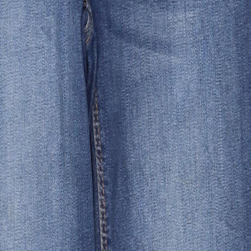 Denim & Co. Womens Blue Cotton Straight Jeans Size 10 Regular Zip