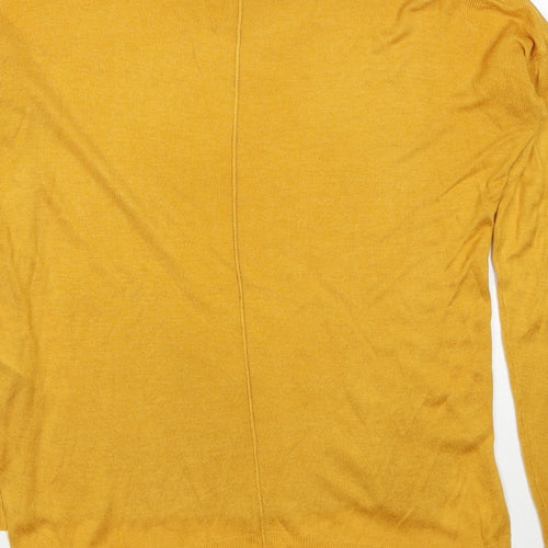 New Look Womens Yellow Boat Neck Acrylic Pullover Jumper Size 6
