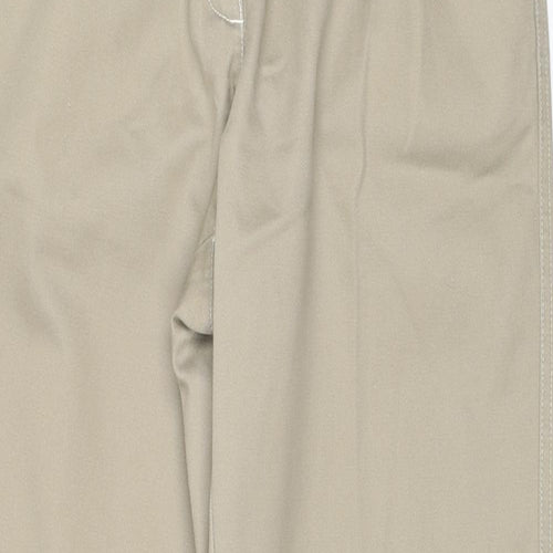 Laura Ashley Womens Beige Cotton Trousers Size 12 Regular Zip