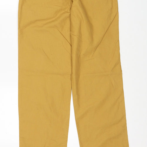 Fat Face Boys Yellow Cotton Chino Trousers Size 12-13 Years Regular Zip