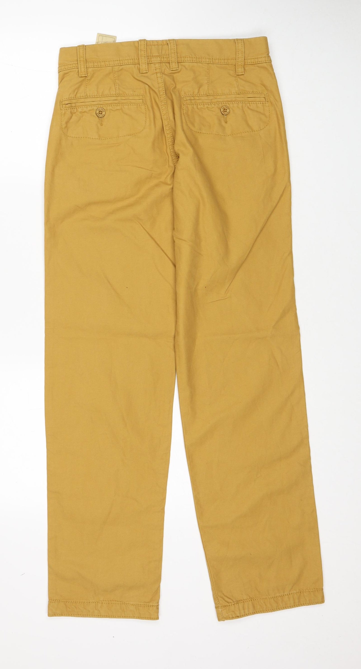 Fat Face Boys Yellow Cotton Chino Trousers Size 12-13 Years Regular Zip