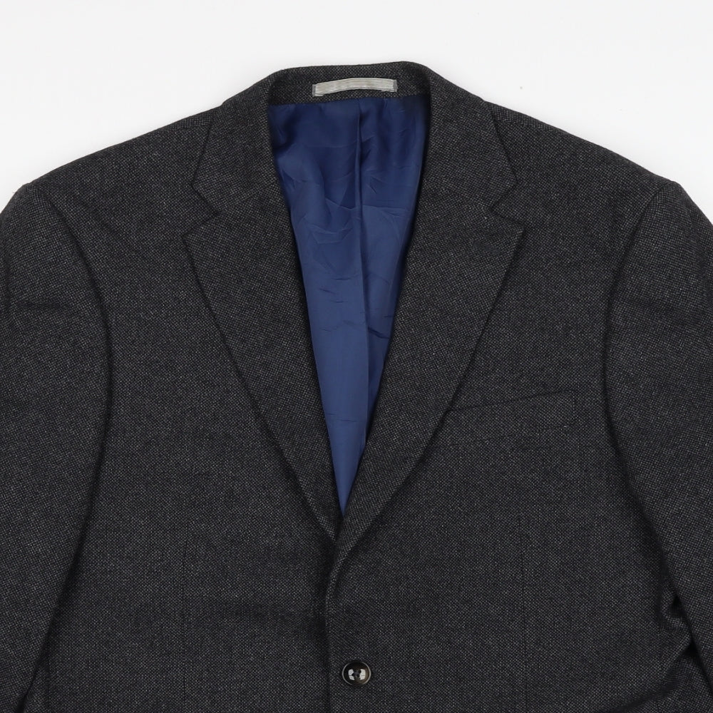 Marks and Spencer Mens Grey Wool Jacket Blazer Size 40 Regular
