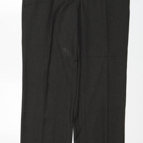Preworn Mens Grey Polyester Dress Pants Trousers Size 36 in Regular Zip