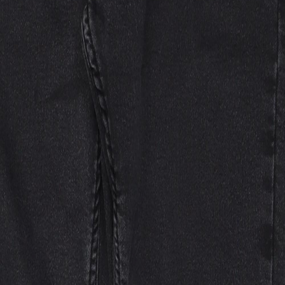 Authentic Mens Black Cotton Straight Jeans Size 34 in L30 in Regular Zip