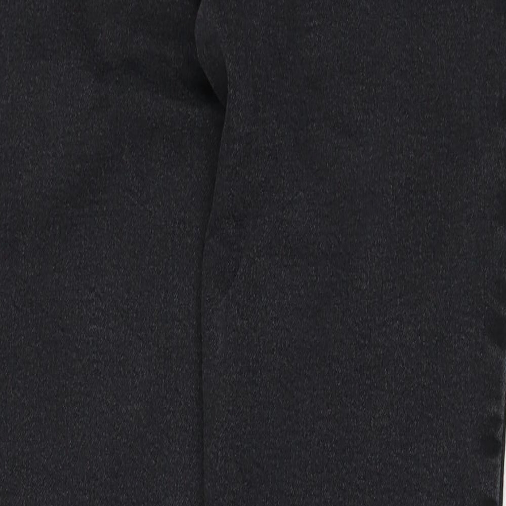 Authentic Mens Black Cotton Straight Jeans Size 34 in L30 in Regular Zip