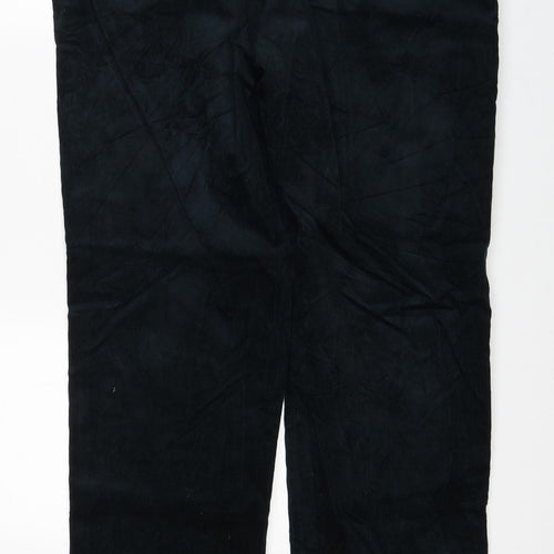 Marks and Spencer Mens Green Cotton Cargo Trousers Size 38 in L33 in Regular Zip