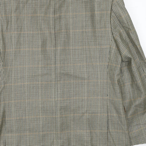 Marks and Spencer Mens Brown Plaid Wool Jacket Blazer Size 40 Regular