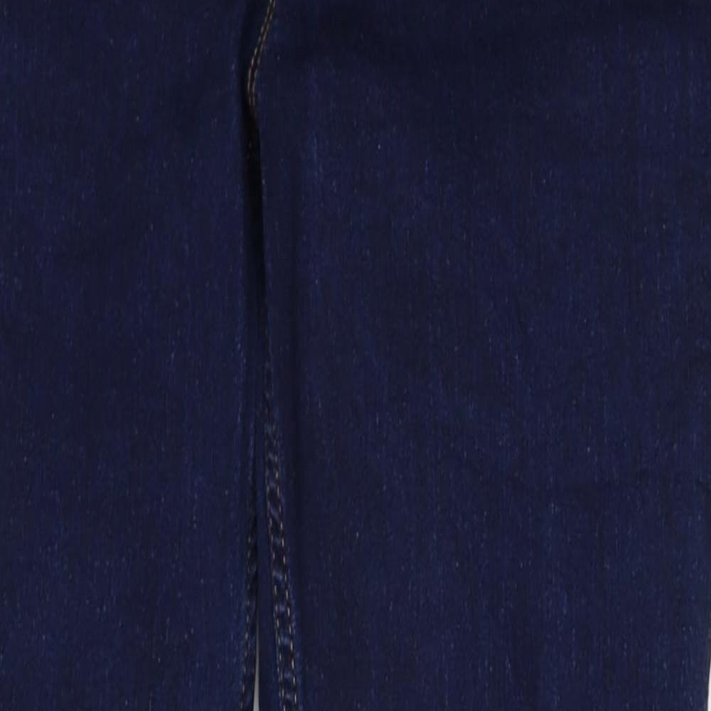 Marks and Spencer Womens Blue Cotton Skinny Jeans Size 12 Regular Zip