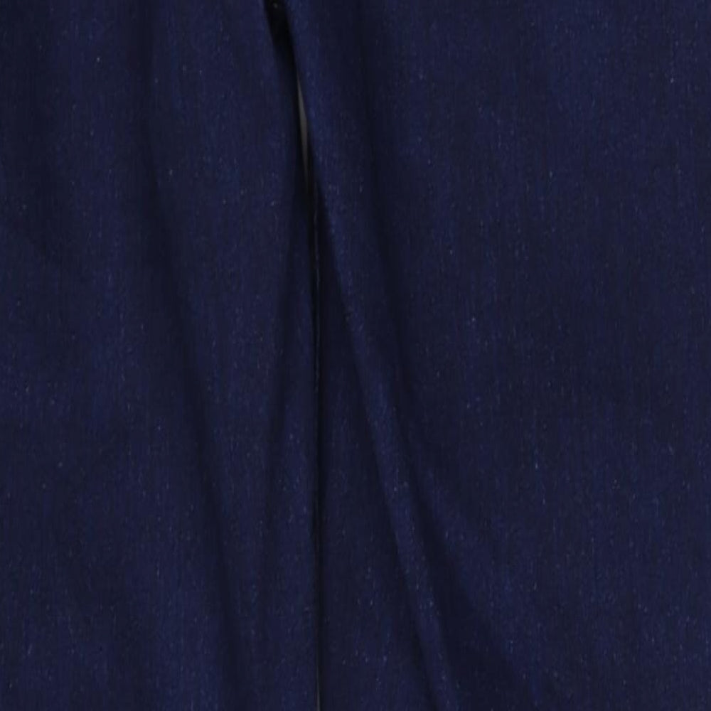 Marks and Spencer Womens Blue Cotton Skinny Jeans Size 12 Regular Zip