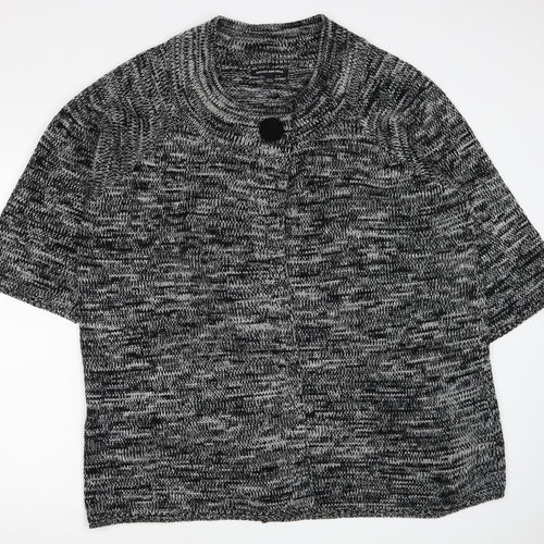 Jeffrey & Paula Womens Black Round Neck Acrylic Cardigan Jumper Size 16