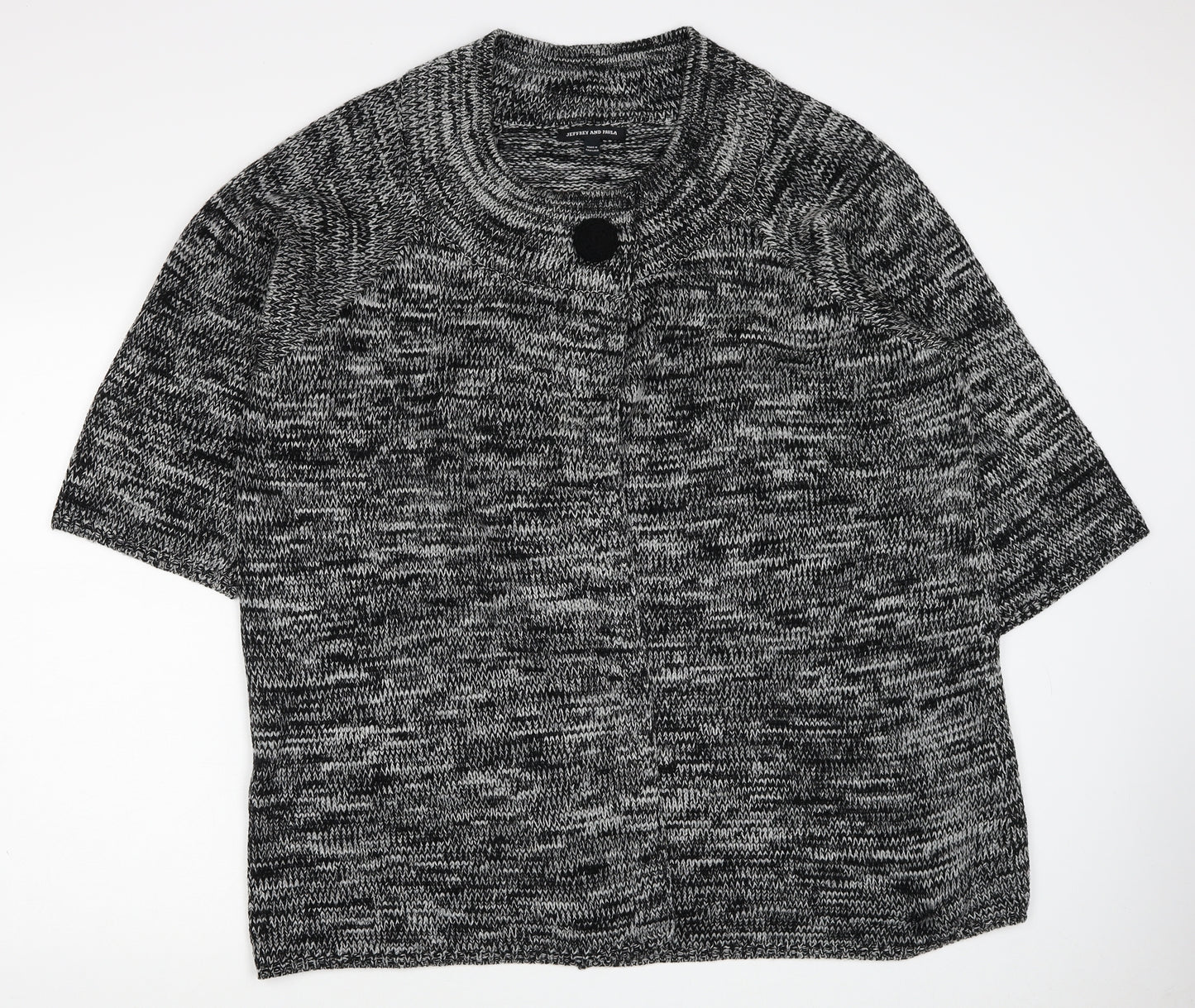 Jeffrey & Paula Womens Black Round Neck Acrylic Cardigan Jumper Size 16