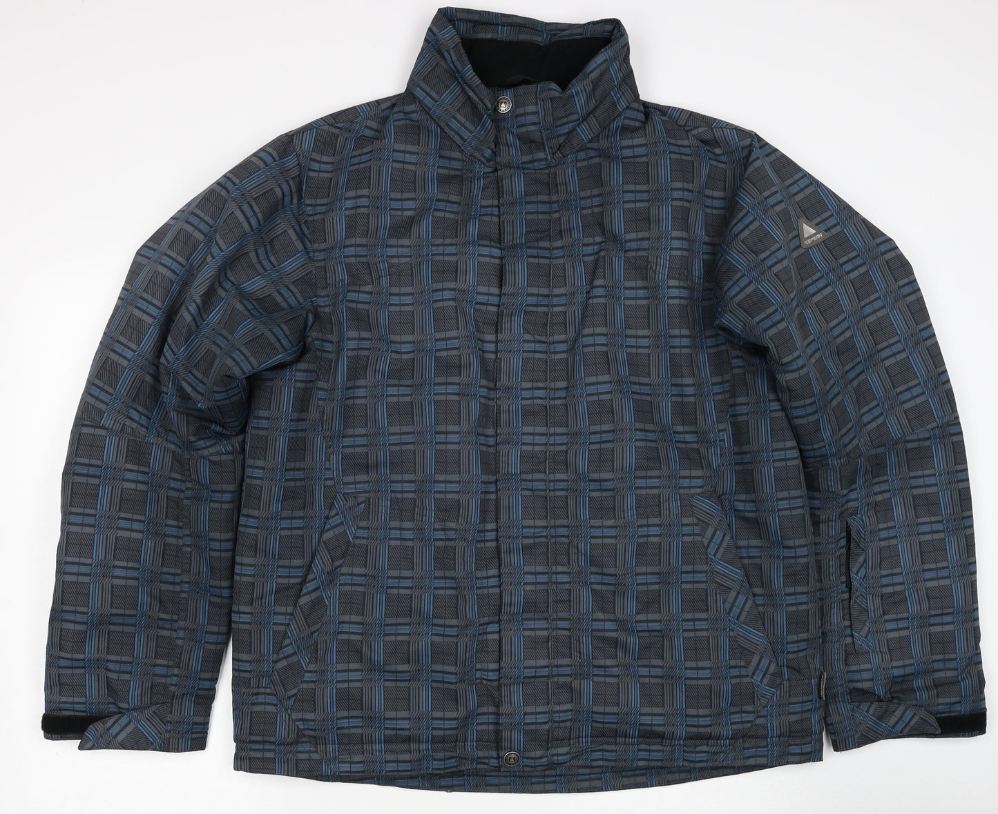 Icepeak Mens Blue Plaid Windbreaker Jacket Size S Zip