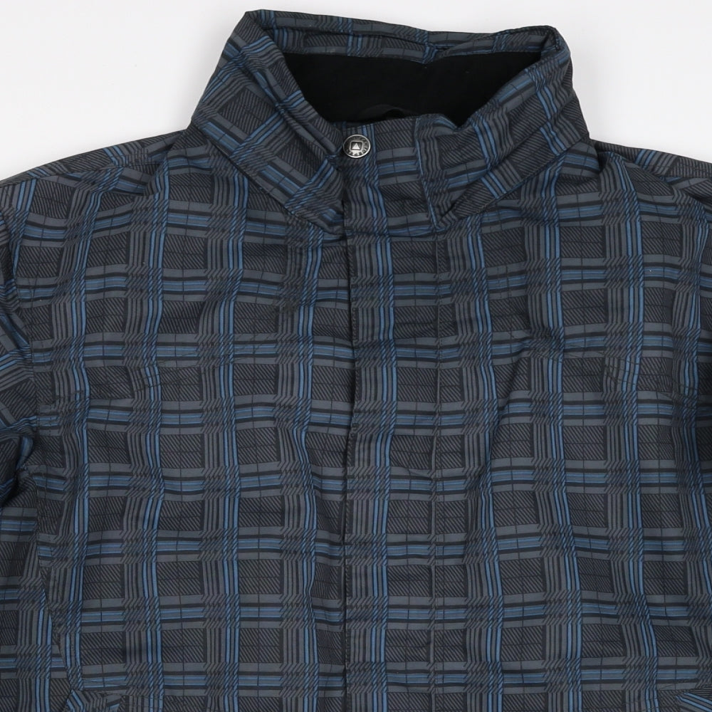Icepeak Mens Blue Plaid Windbreaker Jacket Size S Zip