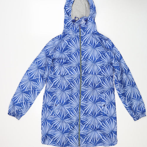 Marks and Spencer Womens Blue Geometric Jacket Size S Zip