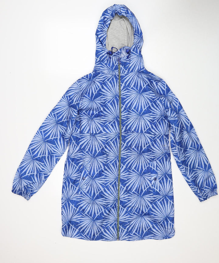 Marks and Spencer Womens Blue Geometric Jacket Size S Zip