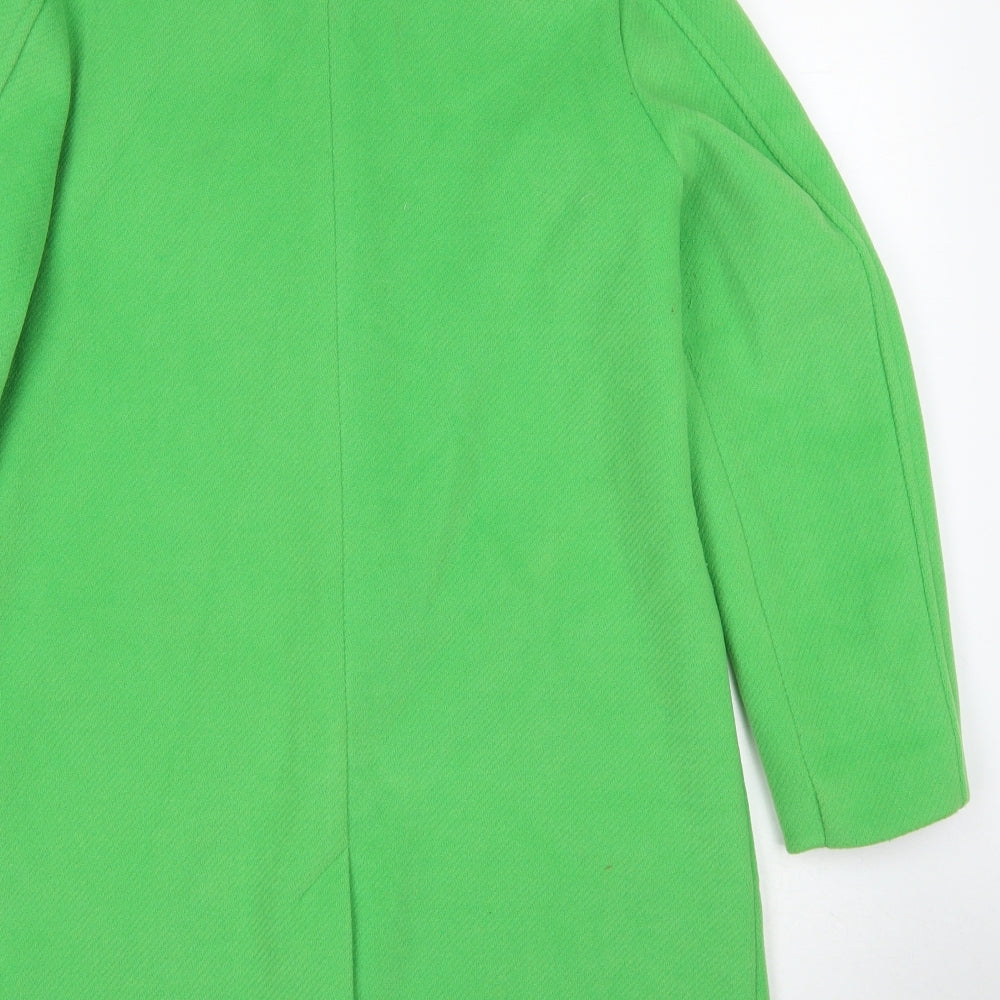 Marks and Spencer Womens Green Overcoat Coat Size 10 Button